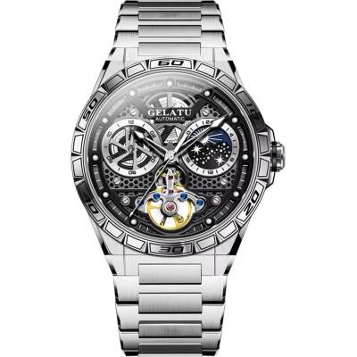 GELATU Мъжки часовник GELATU Biopic, Автоматичен, Неръждаема стомана, Сребрист (GELATU-6020-SILVER)