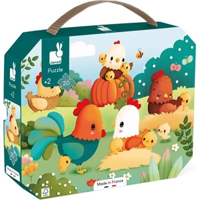 Janod Детски пъзел Janod - Животните от фермата, 20 части (J03320)