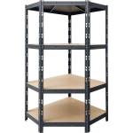  Стелаж метален ъглов Profi Black 1800/900/900/450 4 рафта x400 кг (3516497)