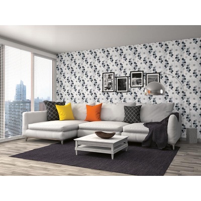 DIMEX ART Луксозна флизелинова тапета черно-бял естествен абстракт