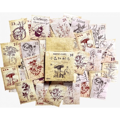 Sada 46 samolepek - Vintage Poštovní známky – Zboží Živě
