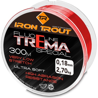 Iron Trout Fluo Line Trema Special Červená 300 m 0,18 mm