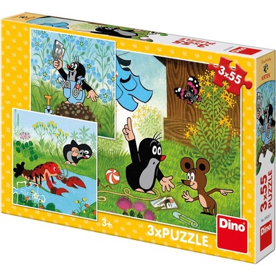 Dino - Puzzle Mole and overalls 3x55 - 40 - 99 piese