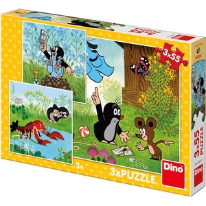 Dino - Puzzle Mole and overalls 3x55 - 40 - 99 piese