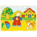 Goki Puzzle Goki Cat, House Lift-out (57858)