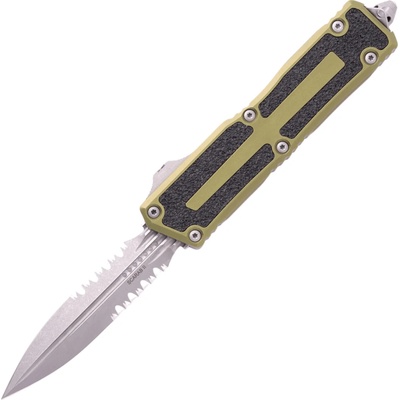 ! Microtech SCARAB II GEN III D/E APOCALYPTIC PART SERRATE OD GREEN 1280-11APOD