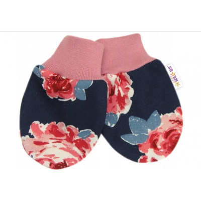 Baby Nellys rukavičky Růže pudrové/ecru – Sleviste.cz