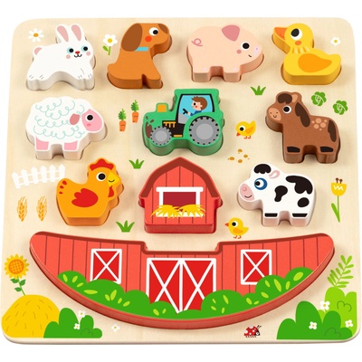 Hi Pando Дървен пъзел и игра за баланс Farm HP147 (112727)