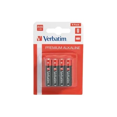 Verbatim Батерия, Verbatim ALKALINE BATTERY AAA 8 PACK (HANGCARD) (49502)