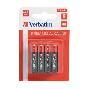 Verbatim Батерия, Verbatim ALKALINE BATTERY AAA 8 PACK (HANGCARD) (49502)