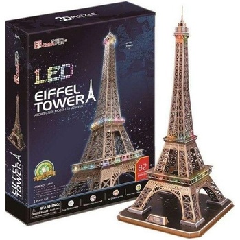 CubicFun 3D puzzle Eiffelova věž se světlem 82 ks