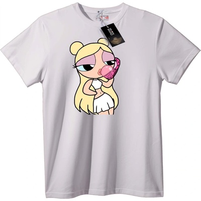 NOONEBRAND Тениска Анимационно момиче с розов телефон - 3XL, White