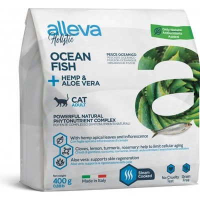 Diusapet Alleva® holistic (adult cat) ocean fish + hemp & aloe vera - пълноценна храна за пораснали котки над една година, Италия - 0, 4 кг 2684