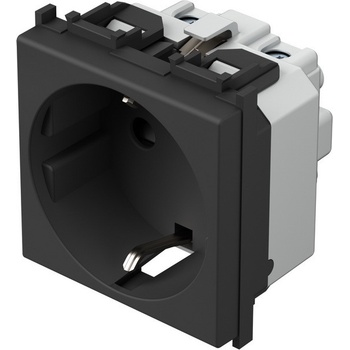 TEM Контакт шуко 2P+E 16A 2M, цвят Черен мат, Modul - VM10SB (VM10SB)