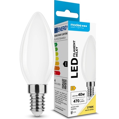 Modee LED žiarovka Filament Milky Candle C35 4W E14 430lm teplá biela ML-MCF2700K4WE14