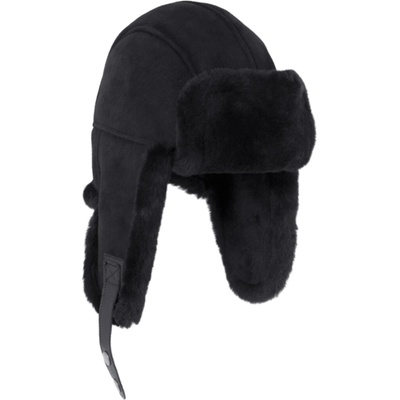 Fiebig Headwear since 1903 Unisex černá ušanka Aviator s jehněčí kožešinou