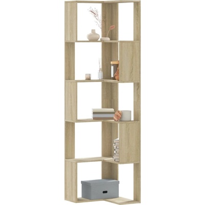 Rohová 5patrová knihovna dub sonoma 50x50x179 cm kompozit – Zboží Dáma