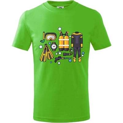 Potápačské vybavenie tričko detské Apple Green