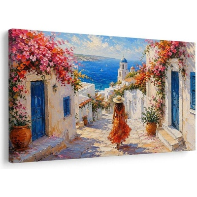 Obraz letní ulička k moři - 120x80