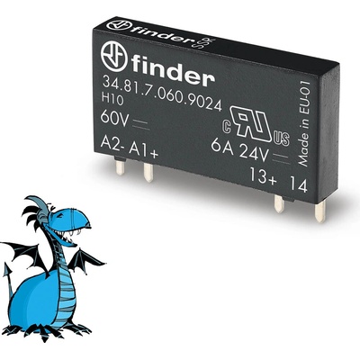 Finder polovodičové relé 34.81.7.060.9024 Spínací napětí (max.): 33 V/DC okamžité spínání 1 ks