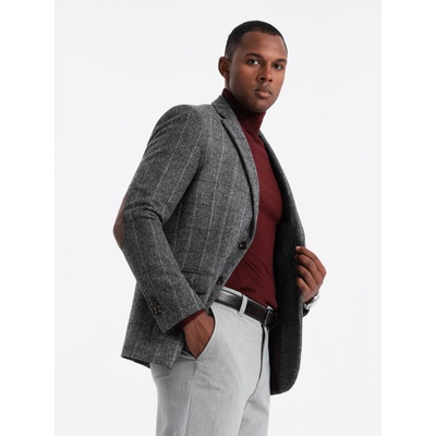 Ombre Clothing Елегантно мъжко структурирано плетено яке Ombre Clothing Ombre Clothing | Siv | МЪЖЕ | S