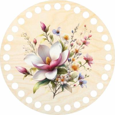 Woody Crafts Dno, víko, kruh 15 cm, Magnolie