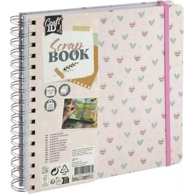 Kniha na Scrapbook 20x20 cm Srdíčka 220g/m2 - 40 listů