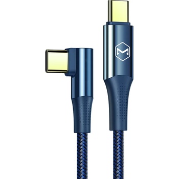 Xmart USB Type-C към USB Type-C 90° PD кабел Xmart, 5A, 100W, 1.2м, Син (12259)