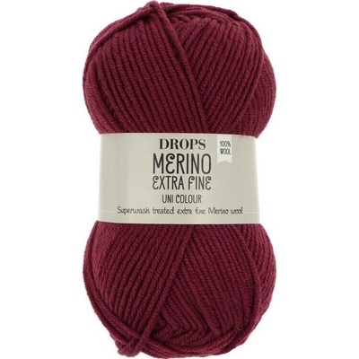 Drops Merino Extra Fine Uni Colour 48 vínově červená