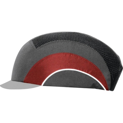 Bezpečnostná s výstuhou JSP Hardcap A1+ Bump Cap sivo-červená s 25 cm šiltom