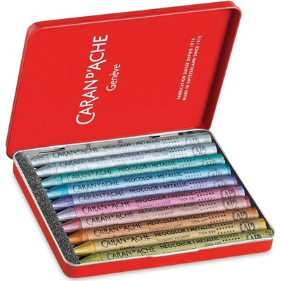 Caran d´ache pastely neocolor 10 metalických barev 7400.310