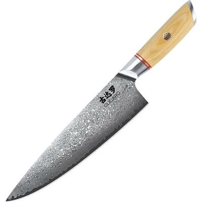 Gudaro - Damaskový šéfkuchársky nôž HIKARI 8", 67 vrstiev ocele, dĺžka čepele 20 cm GD1005-A
