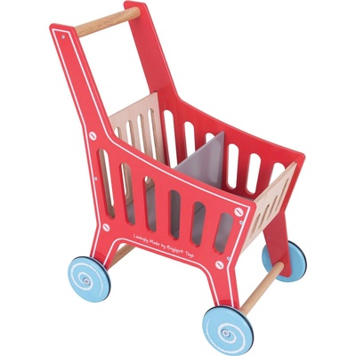 Bigjigs Drevený nákupný vozík Supermarket