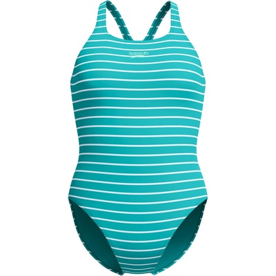 Speedo Дамски бански костюм Speedo Women's Eco Endurance+ Printed Medalist Swimsuit - Turquoise Gem - размер 32 (EU) (150-2759-0311)