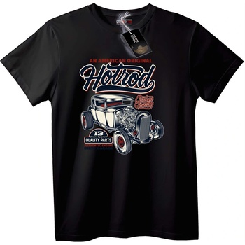 NOONEBRAND Тениска Класически американски Hot Rod - 2XL, Black