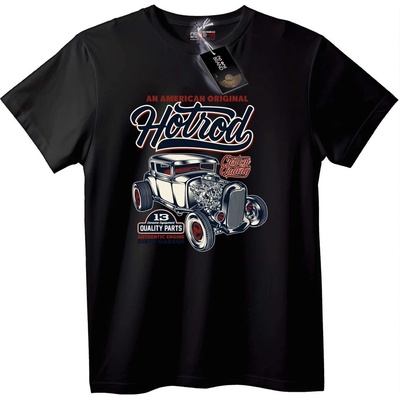 NOONEBRAND Тениска Класически американски Hot Rod - 2XL, Black