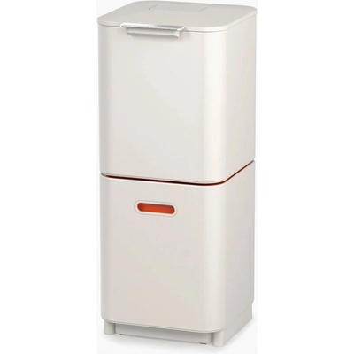 Joseph Joseph Кошче за боклук 3в1 Joseph Joseph Totem Compact 30064, 2x20 л, 3 л контейнер за оптадъци, Вертикален дизайн, Сменяеми филтри с активен въглен, Бежов (Totem Compact 30064)