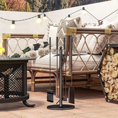 Outsunny Krbová sada 5 dílů černá – Zboží Dáma