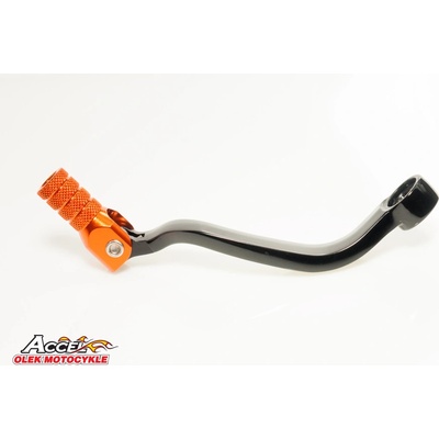 ACCEL páka řazení KTM 4T SXF/EXCF 250/450/520/525/530, EXCF 350 12-16 hliníková barva černá, koncovka oranžová (LCA4301)