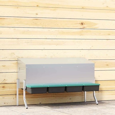 vidaXL Hnízdo pro slepice 3 hnízda s nohami, do výřezu ve zdi pozinkovaná ocel 9799.4104904