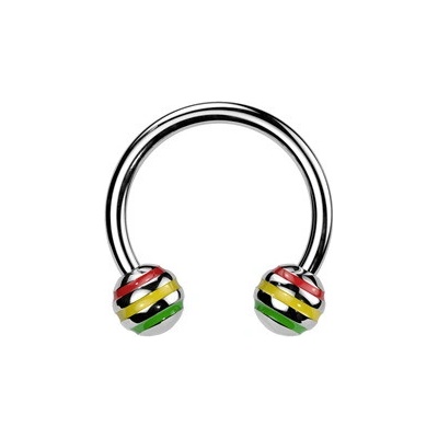 Šperky4U piercing podkova barevné proužky PV01011