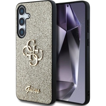 GUESS Калъф Guess - Glitter Fixed Metal Logo, Galaxy S25 Plus, златист (3666339449452)
