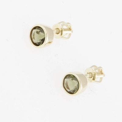 My Moldavite Zlaté náušnice s vltavíny 2139-3