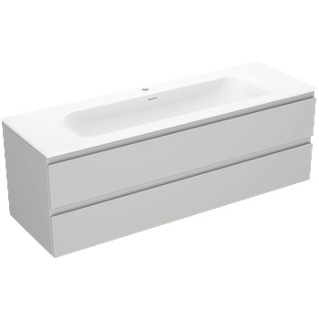 Mexen Orio шкаф за баня 140 см с мивка Vela, 2 чекмеджета, сив мат/бял мат (91A10-14047-2-BFF62-W23M01)