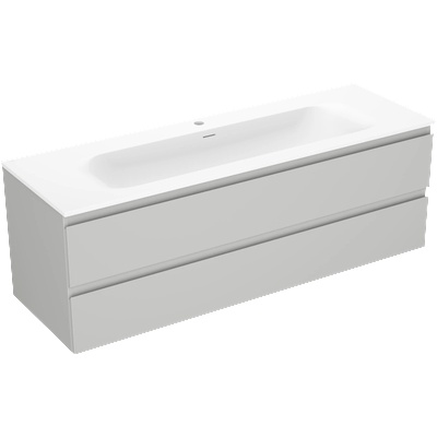 Mexen Orio шкаф за баня 140 см с мивка Vela, 2 чекмеджета, сив мат/бял мат (91A10-14047-2-BFF62-W23M01)