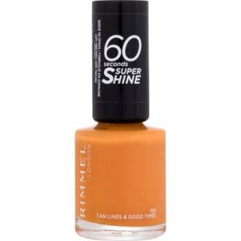 Rimmel 60 Seconds Super Shine бързосъхнещ лак за нокти 8 ml нюанс 151 Tan Lines & Good Times