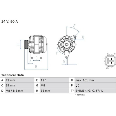 Generátor BOSCH 0 986 080 570 (0986080570)