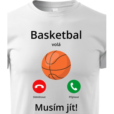 Dětské tričko Basketbal volá Musím jít! BíláCanvas Dětské tričko Bezvatriko.cz 2364