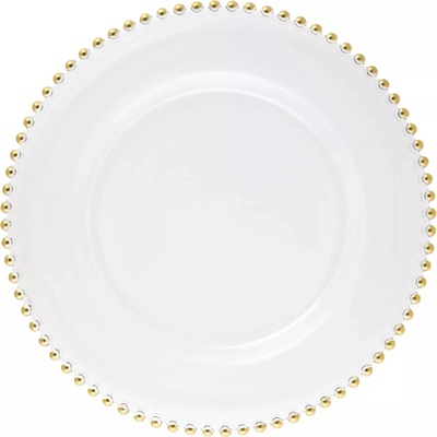 LE COQ Helios Tanier plytký 340 mm zlatý perlový okraj 6 ks