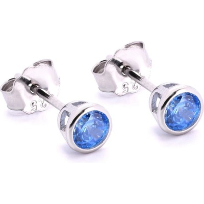 Rafity stříbrné náušnice s akvamarínem E0161PZ-01